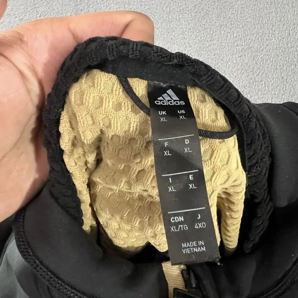 Adidas Terrex Hoodie Mens XL Black Beige Tech Fleece Hoody Full Zip Athletic